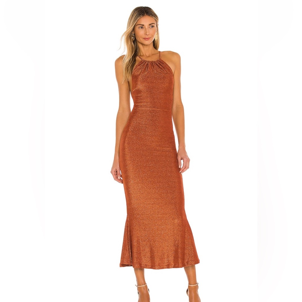 Glamorous Copper Halter Maxi Dress